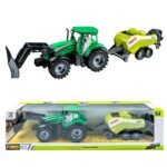 Tractor cu frictiune si combina - - Tractorul este echipat cu o combina si lama detasabile .