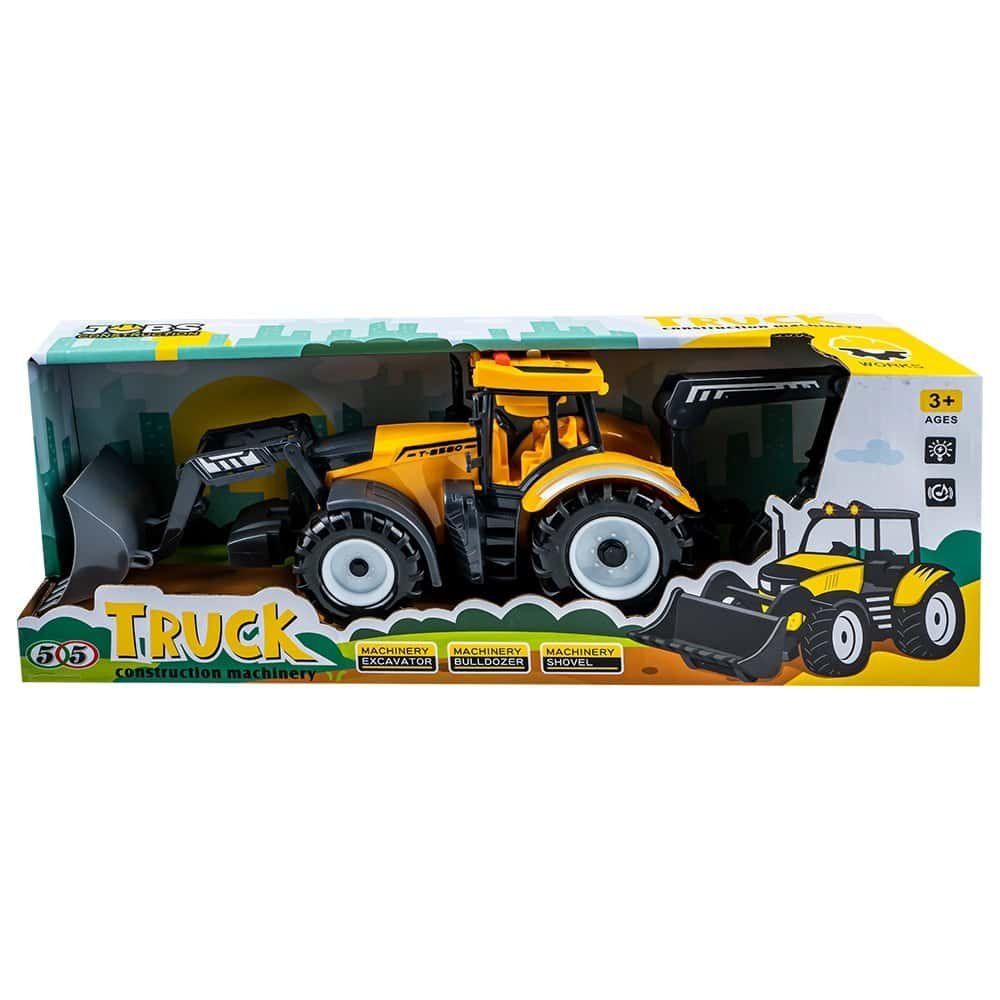 - Pe plafonul jucariei sunt trei butoane care declanseaza lumini si sunete de functionare si claxon.