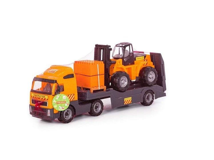 - Setul contine tirul cu platforma si utilajul - stivuitor.