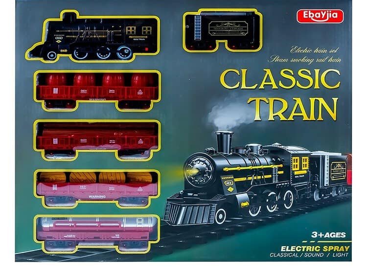 Tren cu baterii + sina - <p>- Acest set de joaca include: 1 locomotiva cu aburi