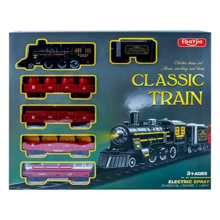 Tren cu baterii + sina - - Acest set de joaca include: 1 locomotiva cu aburi