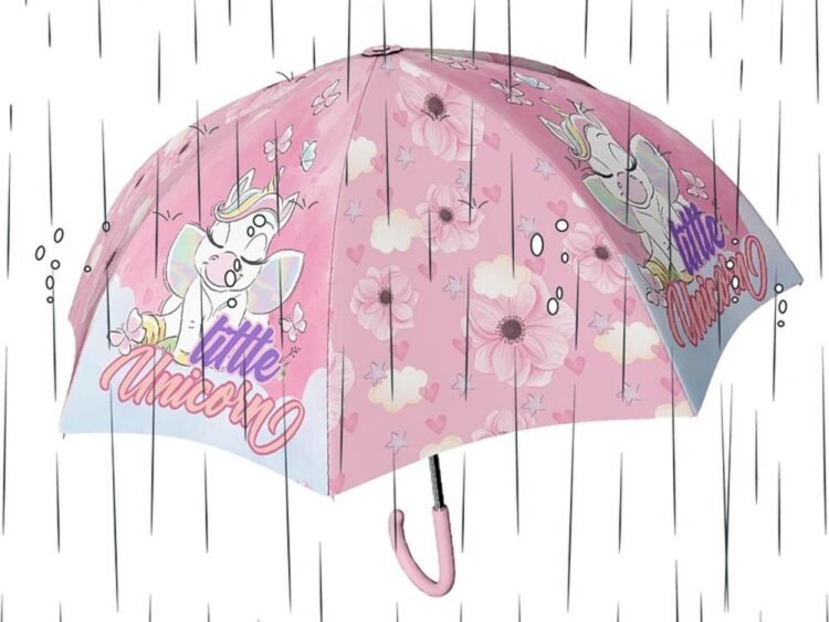 48.5 cm - S-COOL - - Umbrela este confectionata din poliester imprimat cu desene LITTLE UNICORN. Cadrul si spitele sunt din metal.