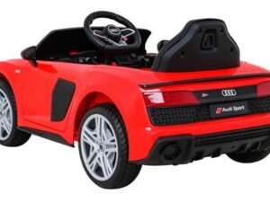 Mașinuță electrică pentru copii, model Audi Sport, roșie, cu design realist și siguranță sporită.