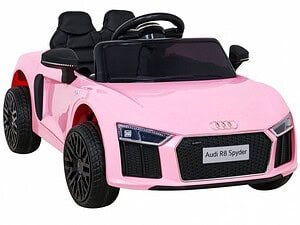 1. Mașinuță electrică pentru copii Audi R8 Spyder, roz, mașină de jucărie pentru fete și băieți.