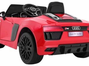 Mașinuță electrică pentru copii Audi R8 Spyder, design sportiv și sigur pentru joacă.