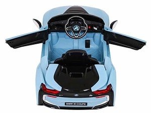 Mașinuță electrică pentru copii, model BMW i8, divertisment de calitate pentru cei mici.