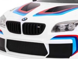 Mașină de jucărie BMW M6 cu design sportiv și profile colorate, perfectă pentru joaca celor mici.