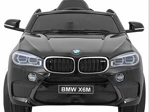 Mașină electrică pentru copii BMW X6 M negru, sigură și distractivă pentru copii.