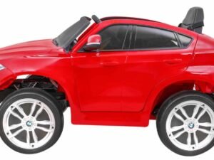 Mașină electrică pentru copii, model BMW roșu, excelentă pentru joaca și distracția celor mici.