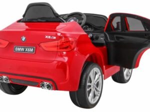 Mașină electrică pentru copii BMW X6M roșie pentru joacă, ideală pentru grădinițe și acasă.