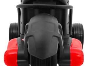 1. Jucarie pentru copii motocicletă electrică neagră și roșie, sigură și distractivă.