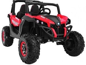 1. Mașină electrică pentru copii, model off-road, culoare roșie, siguranță și distractie.
