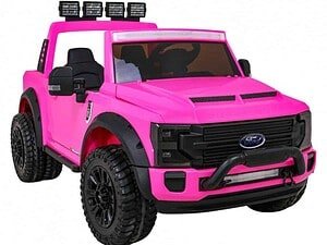 Mașină electrică pentru copii, model Ford, în culoare roz, ideală pentru joacă și aventură.