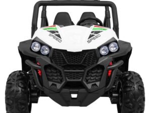 Sticlă electrică pentru copii, mașinuță off-road cu lumini LED, ideală pentru joacă în curte.
