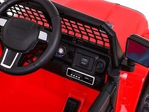 1. Roată și bord pentru mașinuțe electrice pentru copii, culoare roșie și negru.