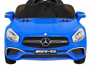 Mașină electrică pentru copii, model Mercedes-Benz AMG albastru, perfect pentru joacă și aventuri.