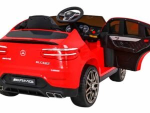 Mașină electrică pentru copii, Mercedes-Benz GLC 63 S, roșie, model sport.