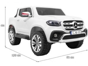 Mașinuță electrică pentru copii, design Mercedes-Benz, dimensiuni 139x82x64 cm, perfectă pentru joaca în exterior.