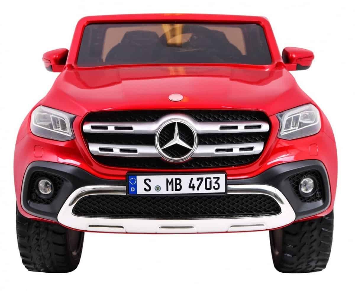 Red toy car for children, Mercedes-Benz style, realistic design, perfect for kids' playtime.