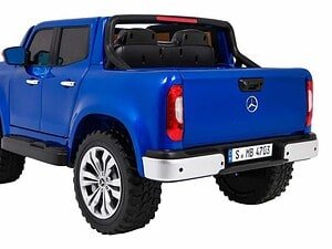 Jucărie mașină electrică pentru copii, model Mercedes-Benz, culoare albastră, pentru distracție sigură.