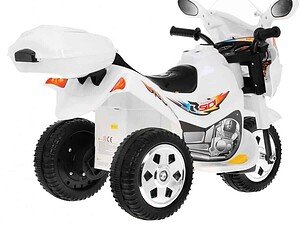 1. Bicicletă electrică pentru copii, model sport cu motor FRD SD, culoare albă.