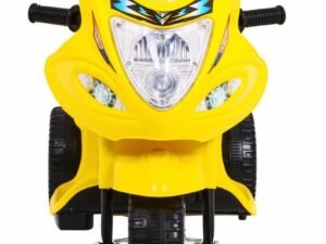 1. Motocicletă electrică pentru copii, jucărie sigură și atractivă, culoare galbenă.