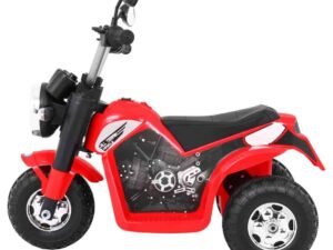 1. Mașinuță electrică pentru copii, model sportiv roșu și negru, ideală pentru joacă în aer liber.