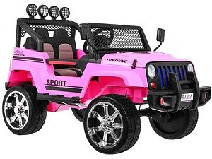 Mașinuță electrică pentru copii roz, ideală pentru joacă în aer liber și dezvoltarea coordonării.