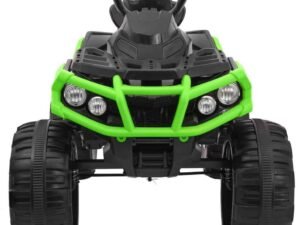 Mașină electrică pentru copii, drift, în stil ATV, culoare negru cu verde fluorescent, perfectă pentru joacă în aer liber.