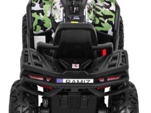 Butelie jucarie off-road pentru copii, jucarie moto electrica pentru copii, quad electric pentru joaca, vehicul pentru copii cu design camuflaj, jucarie siguranta pentru copii.