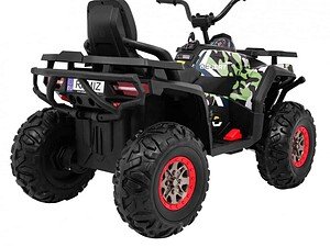 Jucărie electrică pentru copii, ATV cu design camuflaj, robust și sigur pentru micii aventurieri.