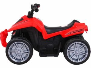 Mașină electrică pentru copii roșie, jucărie pentru aventuri și distracție în grădină sau interior.