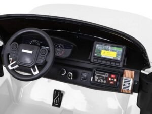 Jucarie mașină electrică pentru copii cu panou de control și navigație avansată.