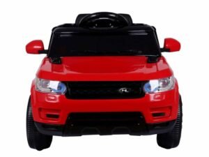 Mașină electrică pentru copii, model sport roșu, pentru joacă și aventură.