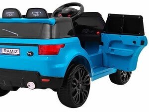 1. Mașinuță electrică pentru copii în culoare albastră, model realist.