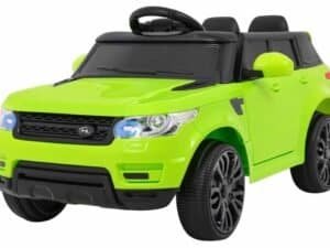 1. Mașină electrică pentru copii, model SUV în culoare verde fluo, perfectă pentru joacă.