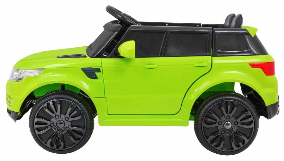 Mașină de jucărie electrică pentru copii, model SUV, culoare verde neon, distractiv și sigur pentru cei mici.