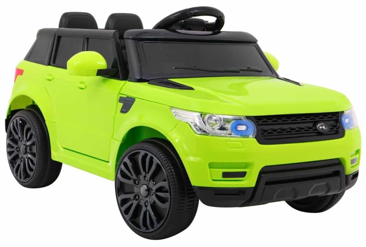 1. Mașinuță electrică pentru copii, model SUV verde lime, și design realist.