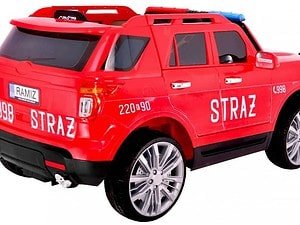 Mașină electrică pentru copii, model mașină de pompieri, vehicul de jucărie, cadou pentru copii, siguranță și distracție.