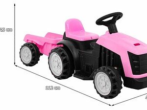 1. Jucărie tractor roz pentru copii, durabilă și sigură pentru joacă în aer liber.