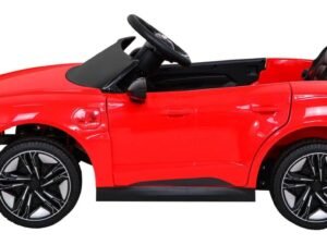Mașinuță electrică pentru copii, model sportiv roșu, siguranță și divertisment pentru cei mici.