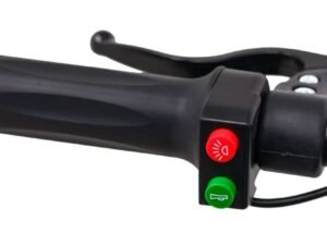 Siguranță bicicletă - mâner cu butoane roșu și verde, pentru control și semnalizare.