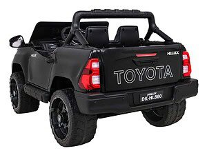 1. Mașinuță electrică pentru copii în stil Toyota Hilux, neagră, pentru joacă și aventură.
