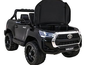 1. Mașinuță electrică pentru copii Toyota Hilux neagră, jucărie pentru kids, ideală pentru grădiniță.