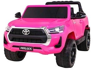 1. Mașină electrică pentru copii, model Toyota Hilux roz, robustă și sigură.