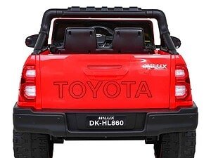 1. Mașină electrică pentru copii Toyota HILUX roșie, jucărie pentru exterior și interior.