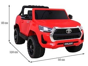 1. Mașină electrică pentru copii, model Toyota Hilux, culoare roșie.