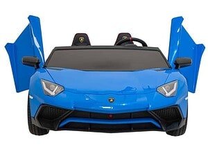 Mașină electrică pentru copii, model Lamborghini, culoare albastră, jucărie originală pentru copii.