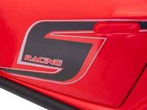 Jucărie pentru copii în formă de mașină sport roșie cu design Racing.