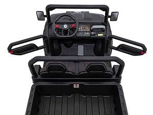 - Jucarie masina electrica pentru copii cu volan si bord digital, ideal pentru distractie in curte sau parc.